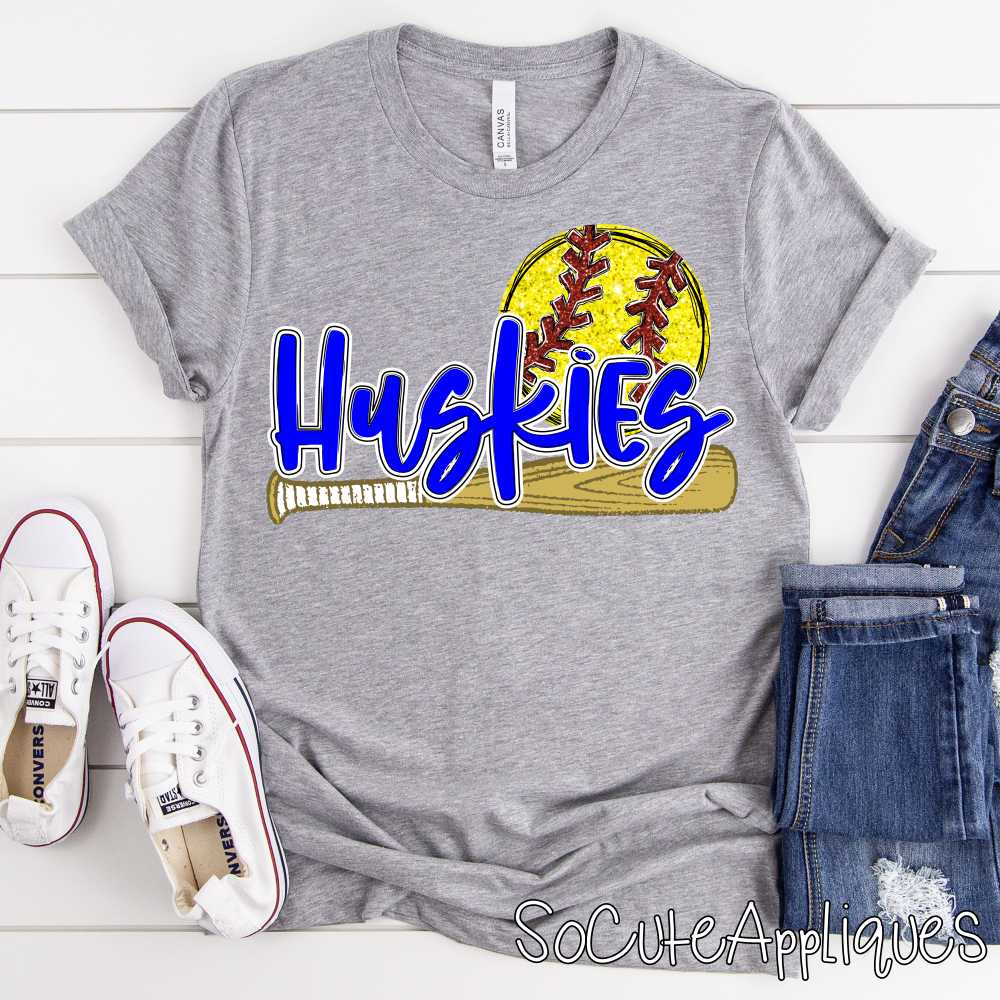 CUSTOM MASCOT Softball with bat and ball *DTF* Transfer - Image 7