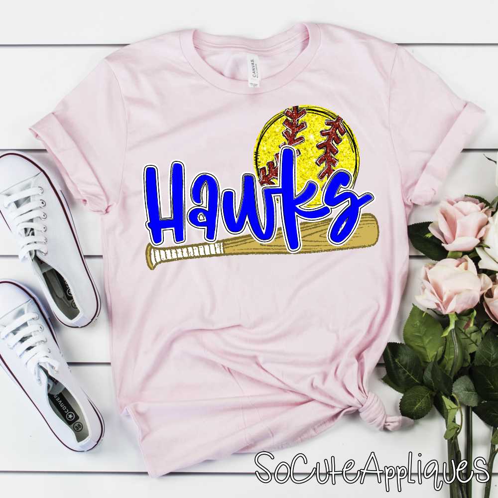 CUSTOM MASCOT Softball with bat and ball *DTF* Transfer - Image 5
