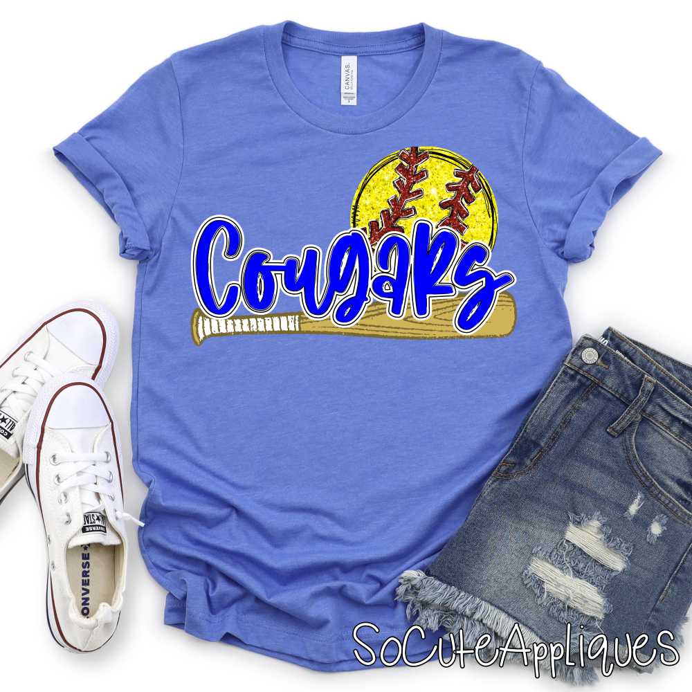 CUSTOM MASCOT Softball with bat and ball *DTF* Transfer - Image 4