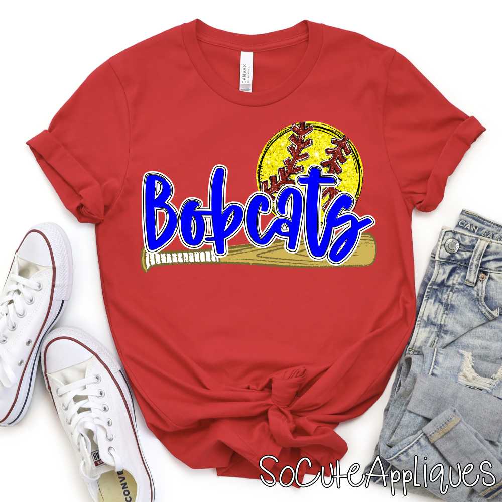CUSTOM MASCOT Softball with bat and ball *DTF* Transfer - Image 3