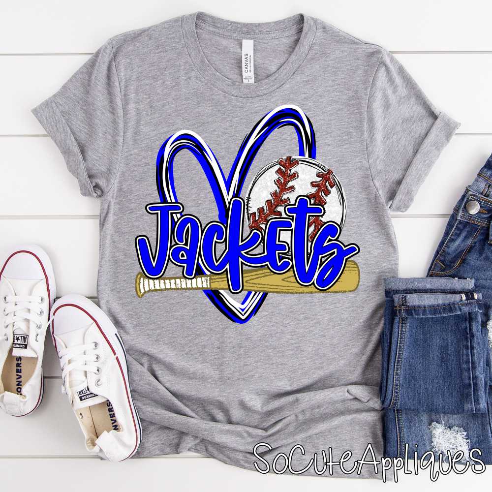 CUSTOM MASCOT Baseball heart with bat and ball *DTF* Transfer - Image 6