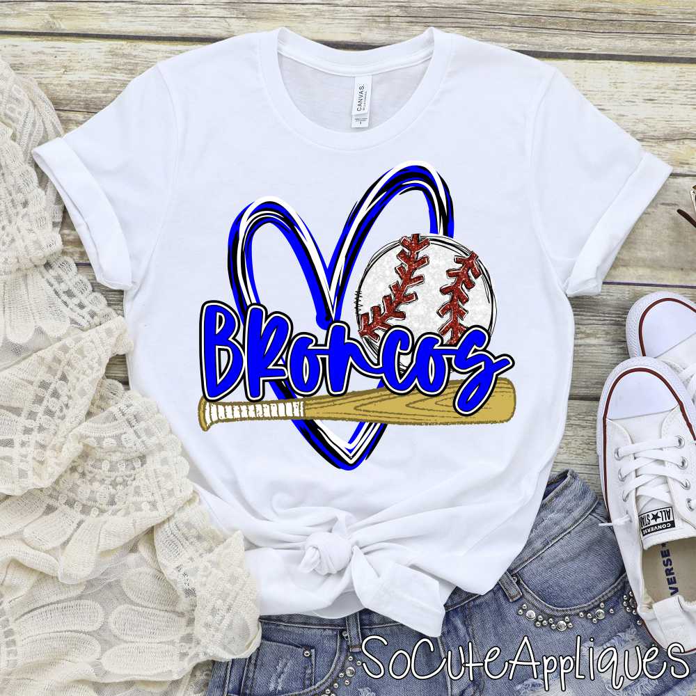 CUSTOM MASCOT Baseball heart with bat and ball *DTF* Transfer - Image 4
