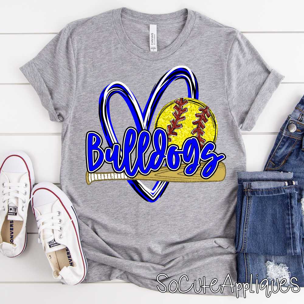 CUSTOM MASCOT Softball heart with bat and ball *DTF* Transfer - Image 7