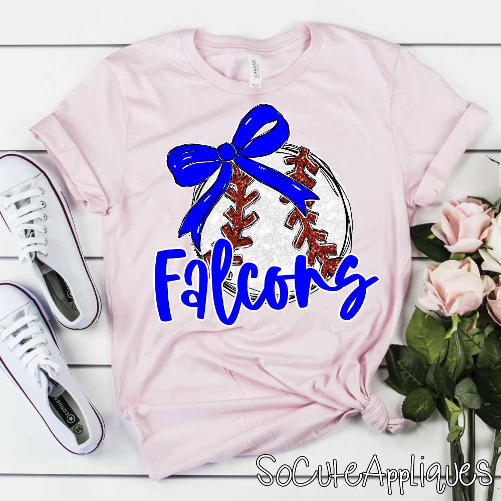 CUSTOM MASCOT Baseball with bow *DTF* Transfer - Image 7