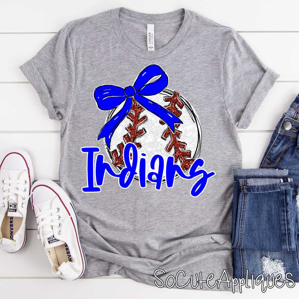 CUSTOM MASCOT Baseball with bow *DTF* Transfer - Image 6