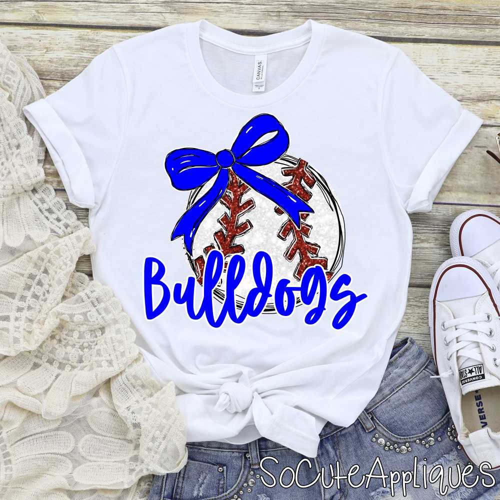 CUSTOM MASCOT Baseball with bow *DTF* Transfer - Image 5