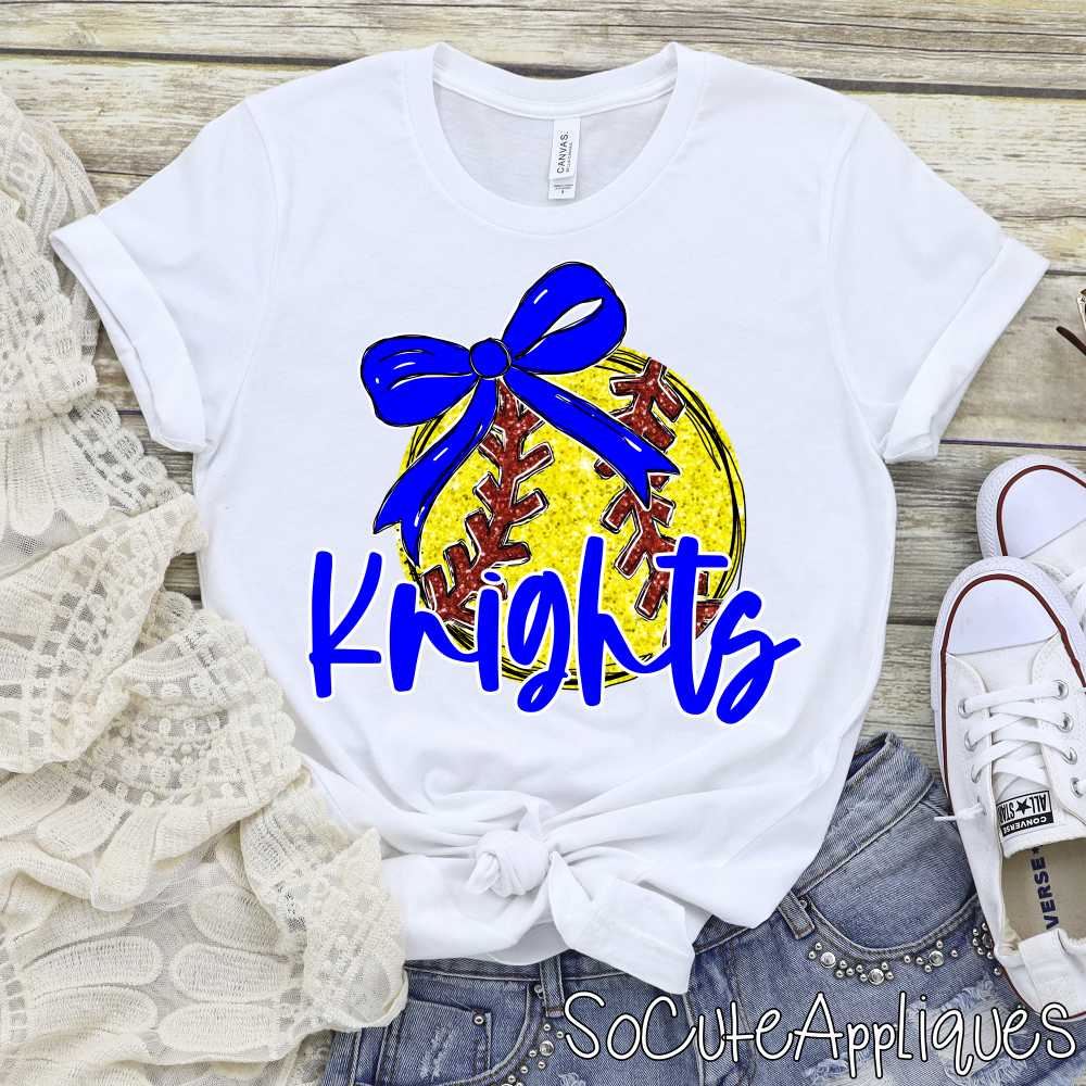 CUSTOM MASCOT Softball with bow *DTF* Transfer - Image 7