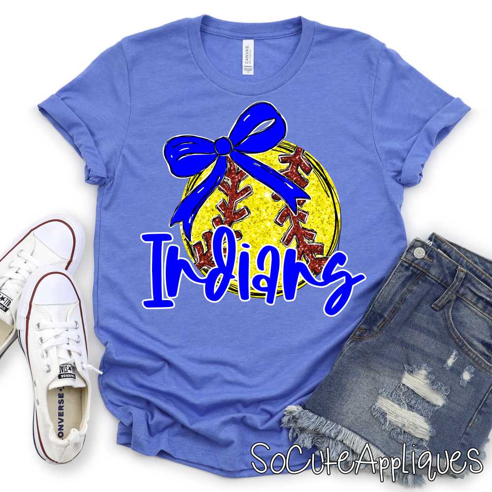 CUSTOM MASCOT Softball with bow *DTF* Transfer - Image 6