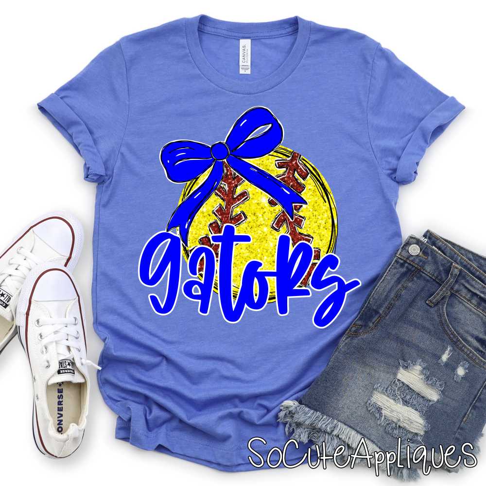 CUSTOM MASCOT Softball with bow *DTF* Transfer - Image 4
