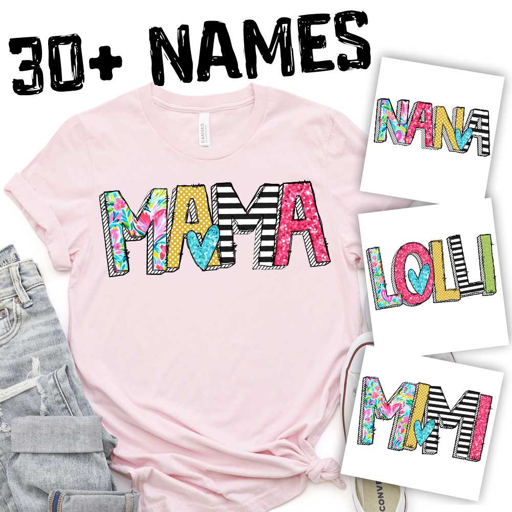 CUSTOM Bright Grandma names *DTF* Transfer