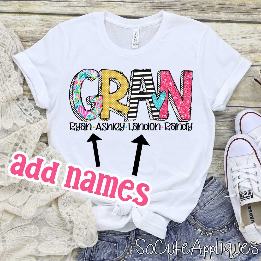 CUSTOM Bright Grandma names *DTF* Transfer - Image 2
