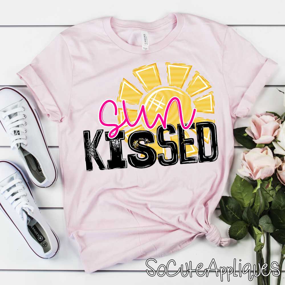 Sun kissed sun pink black *DTF* Transfer