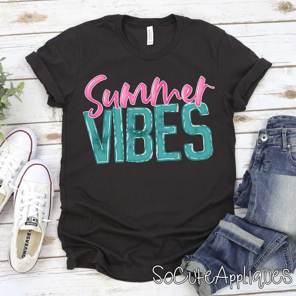 Summer vibes pink turquoise *DTF* Transfer