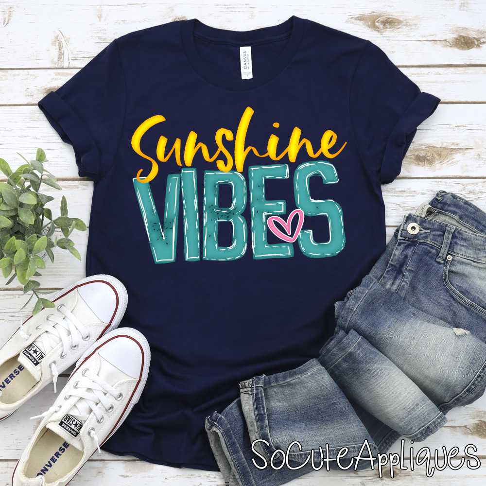 Sunshine vibes yellow turquoise *DTF* Transfer