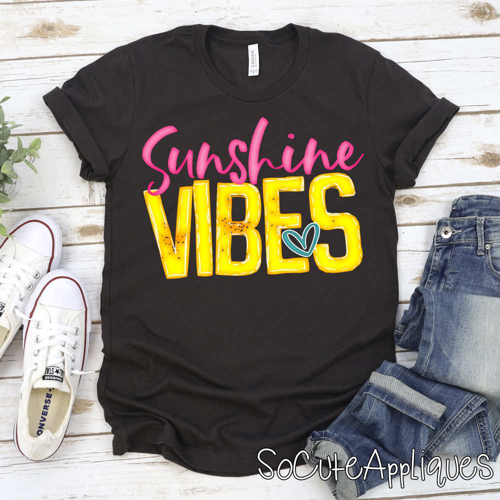 Sunshine vibes pink yellow *DTF* Transfer