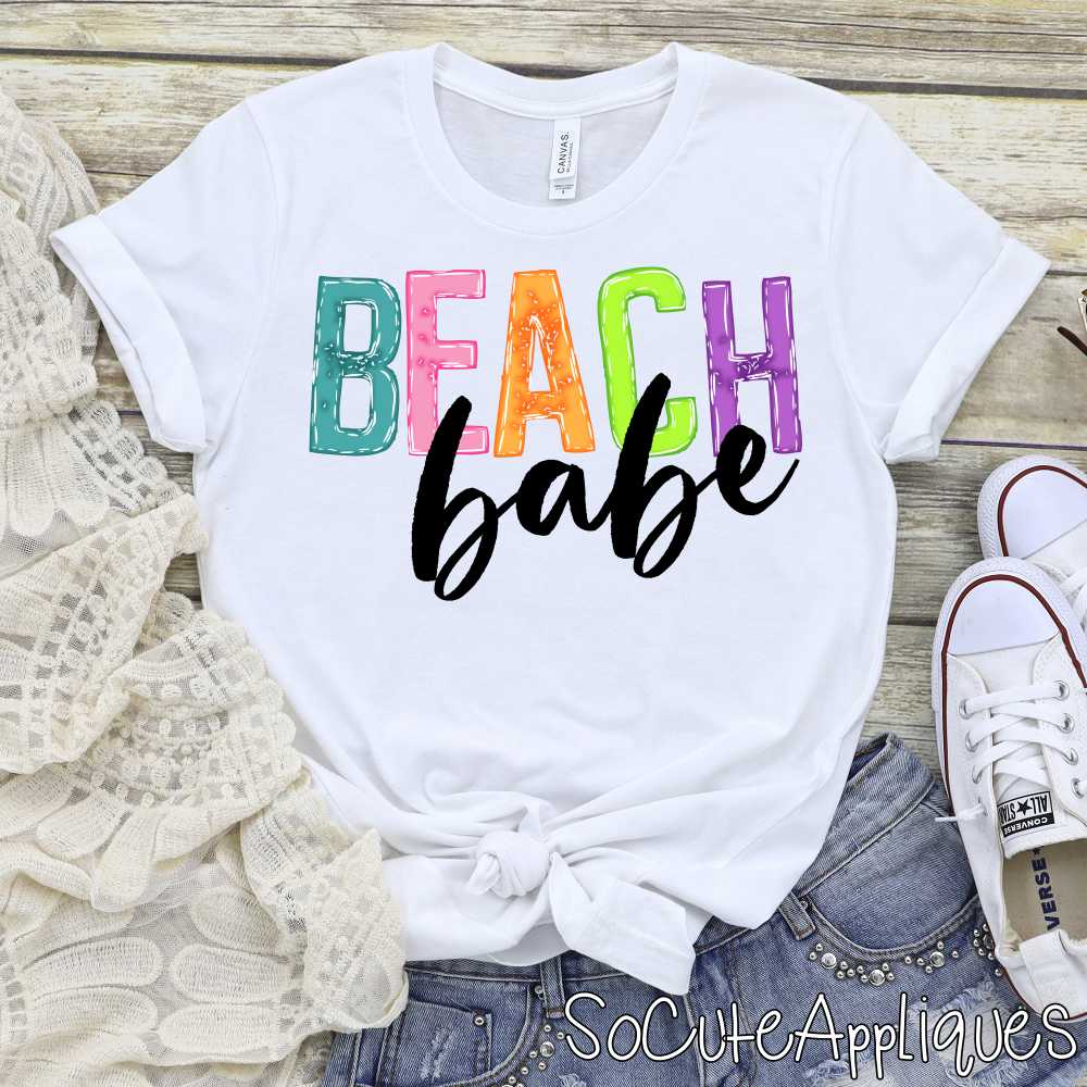 Beach babe bright black *DTF* Transfer
