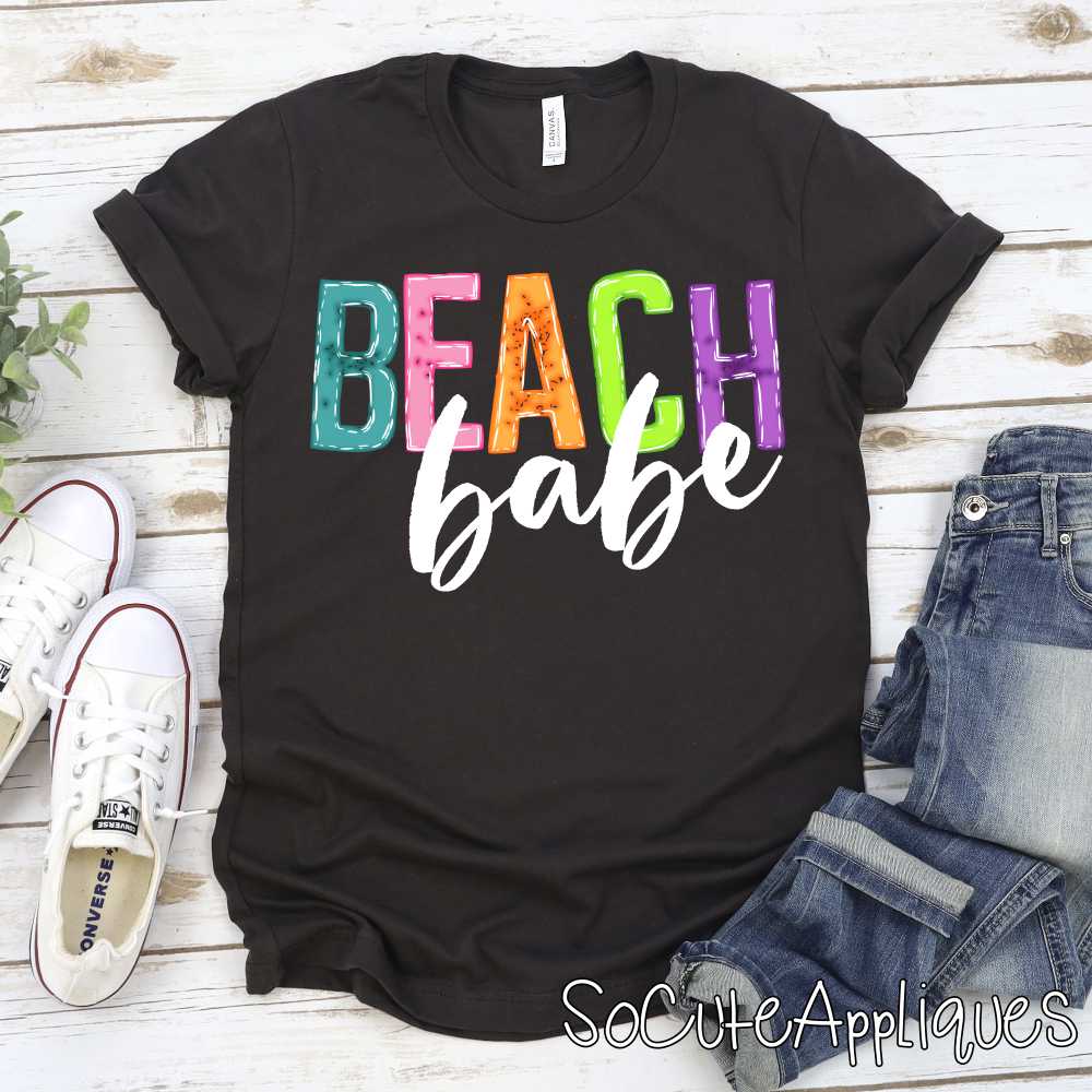 Beach babe bright white *DTF* Transfer