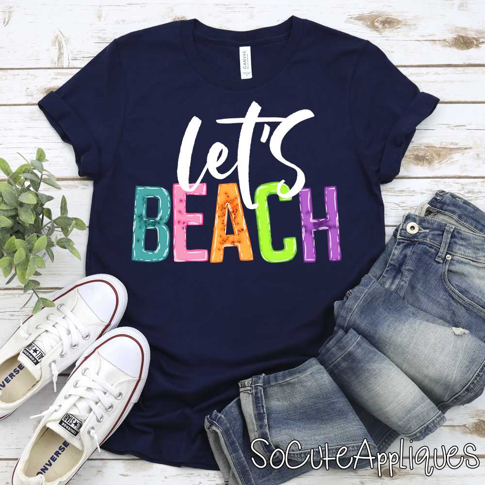 Let's beach bright white *DTF* Transfer