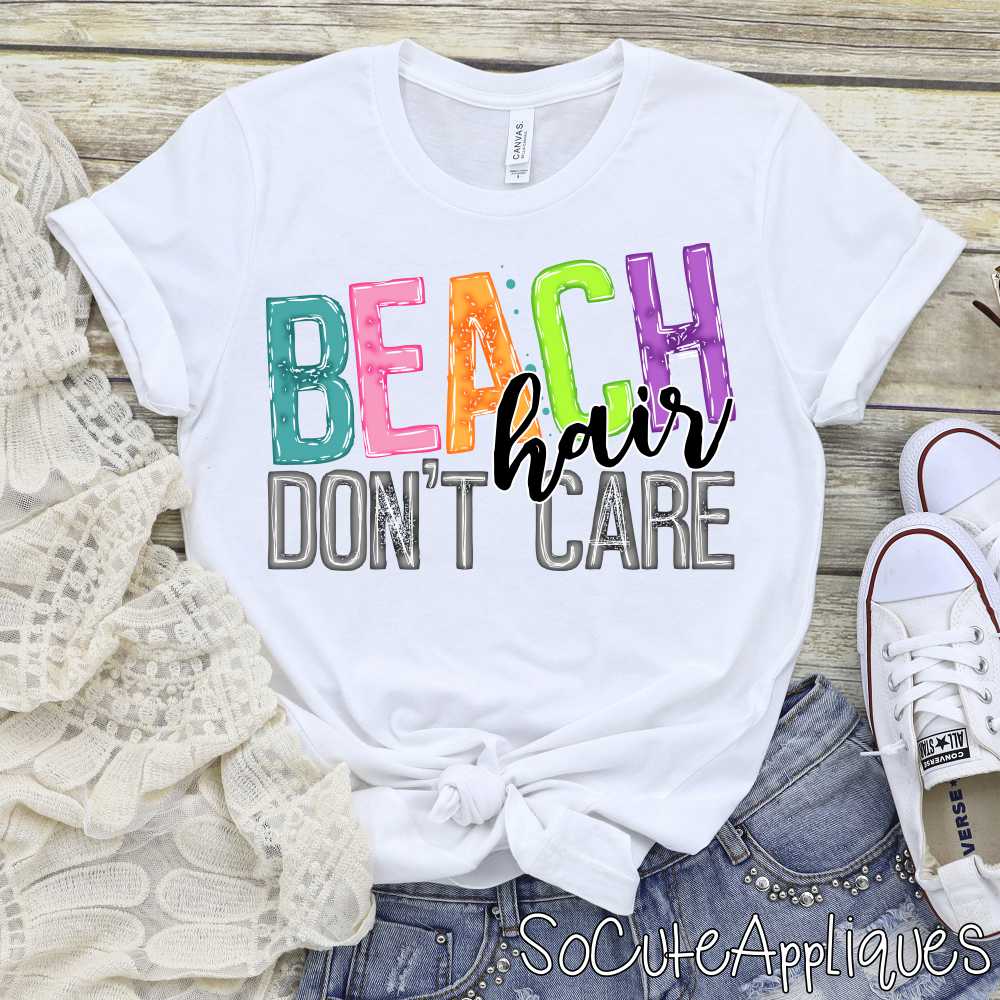 Beach hair dont care bright *DTF* Transfer