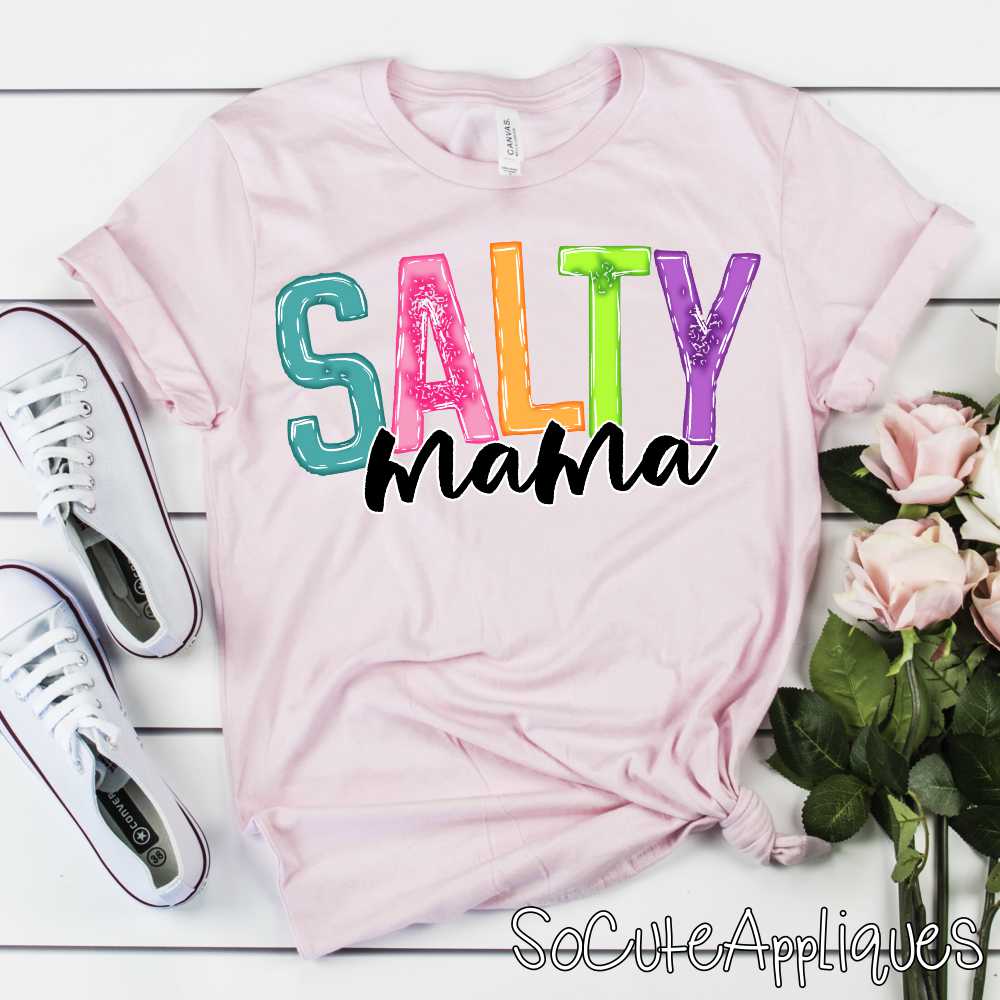 Salty mama bright black *DTF* Transfer