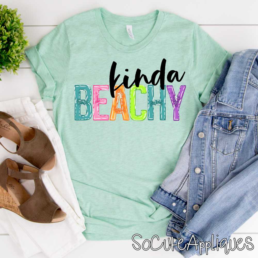 Kinda beachy bright black *DTF* Transfer