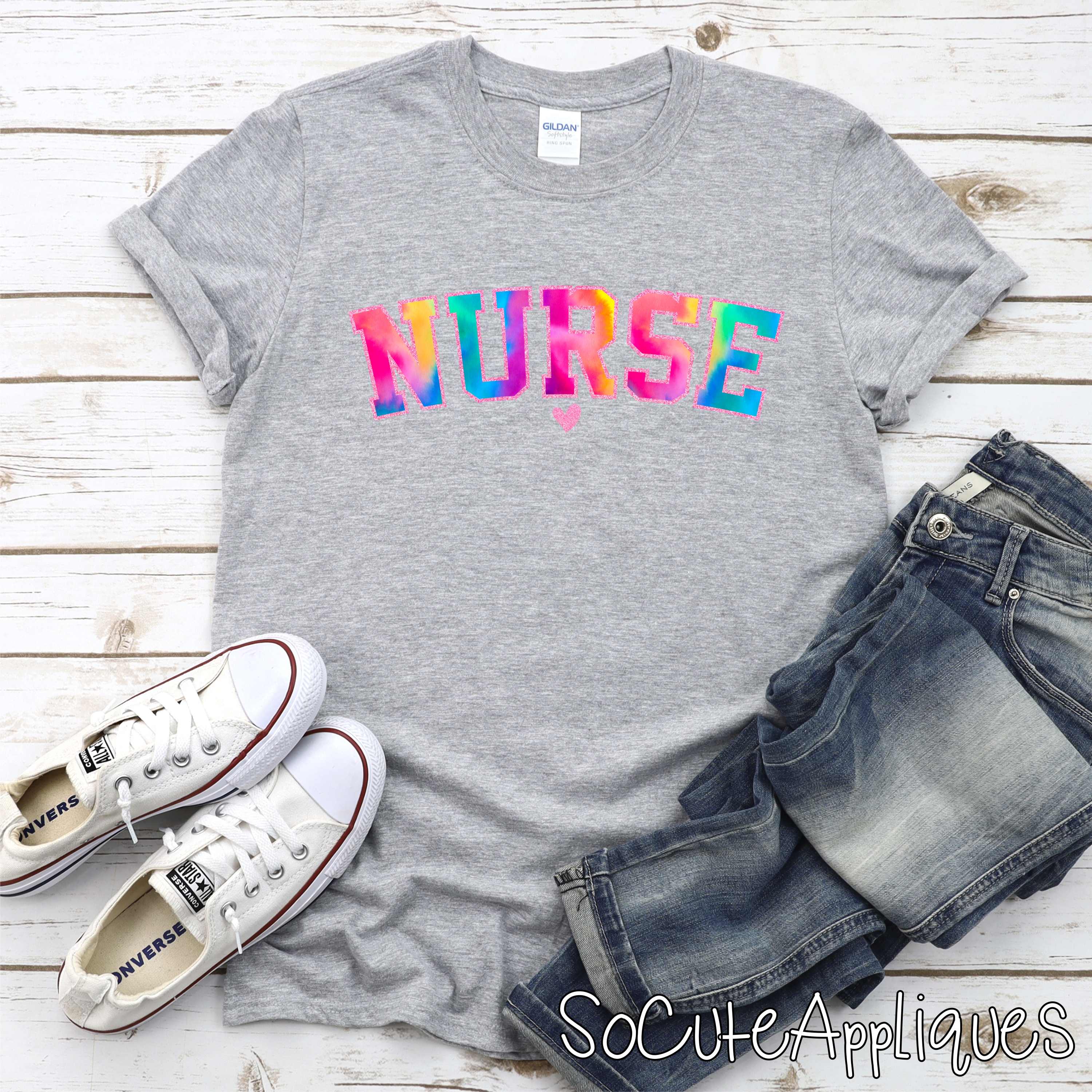 Nurse ARCHED RAINBOW *DTF* Transfer