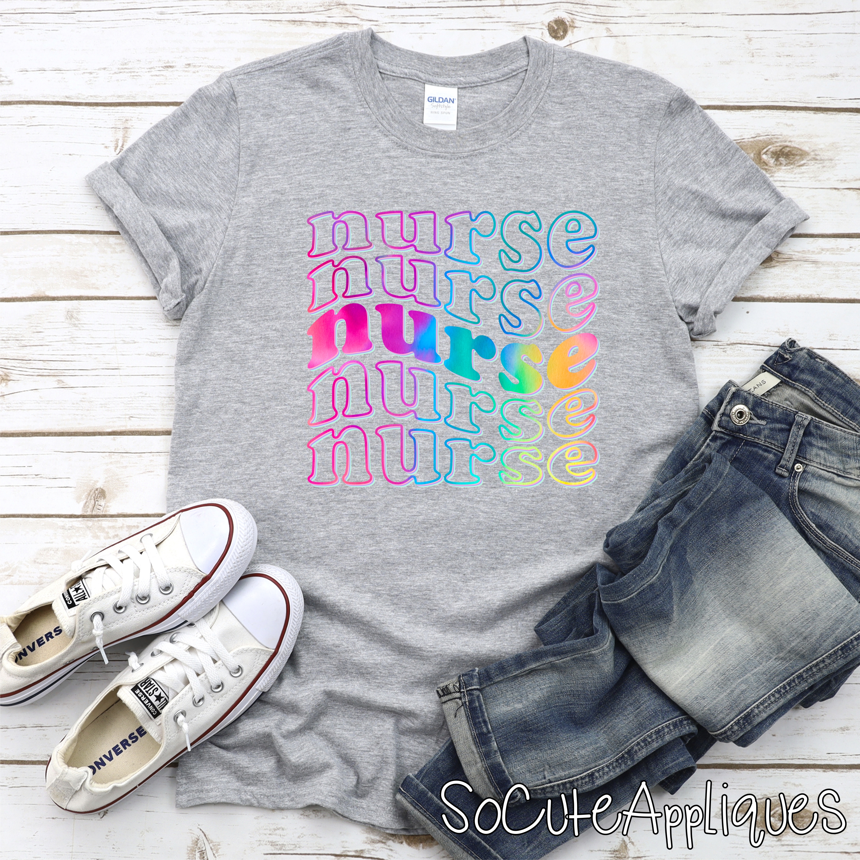 Nurse WAVES RAINBOW DTF* Transfer
