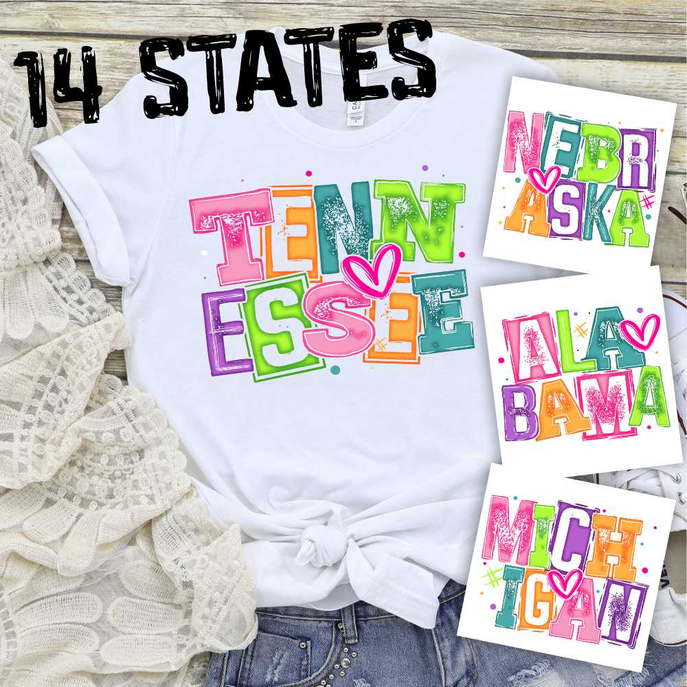 Fun block State BRIGHTS *DTF* Transfer