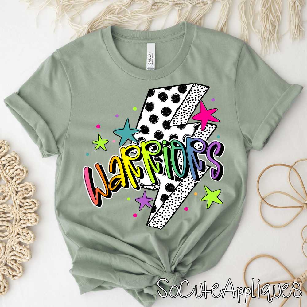 CUSTOM MASCOT Polka dot lightning bolt rainbow word *DTF* Transfer - Image 5