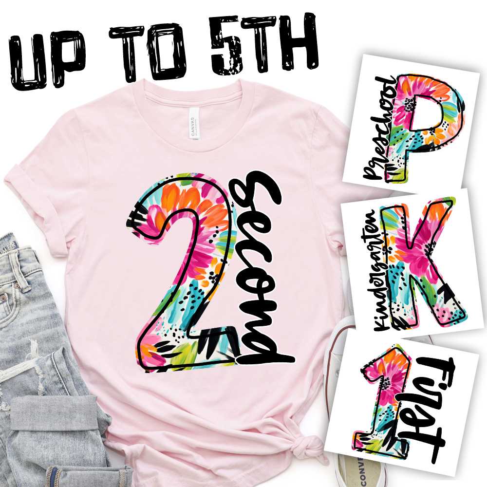 Flower initials grades *DTF* Transfer