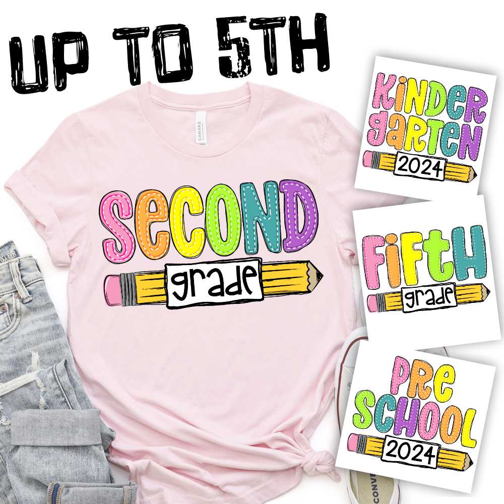 Bright grade with pencil 2024 *DTF* Transfer