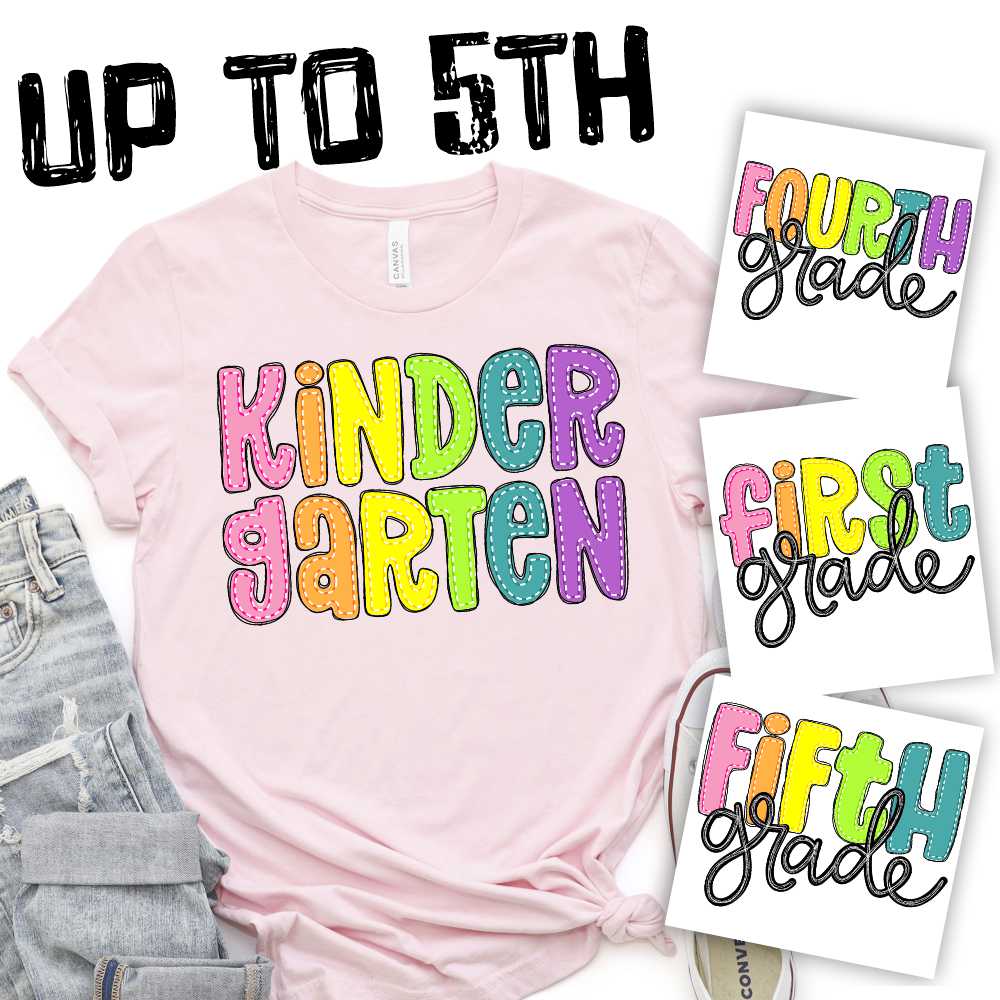 Rainbow stitched Grades 2024 *DTF* Transfer
