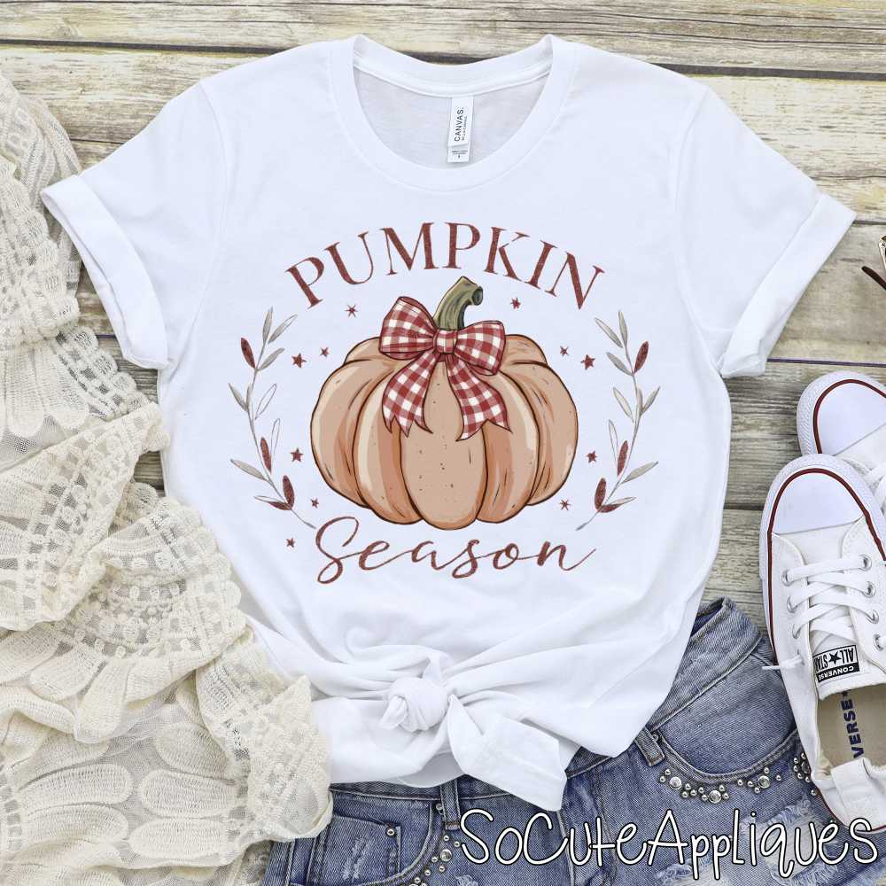 pumpkin season red bow *DTF* Transfer – socuteappliques.net