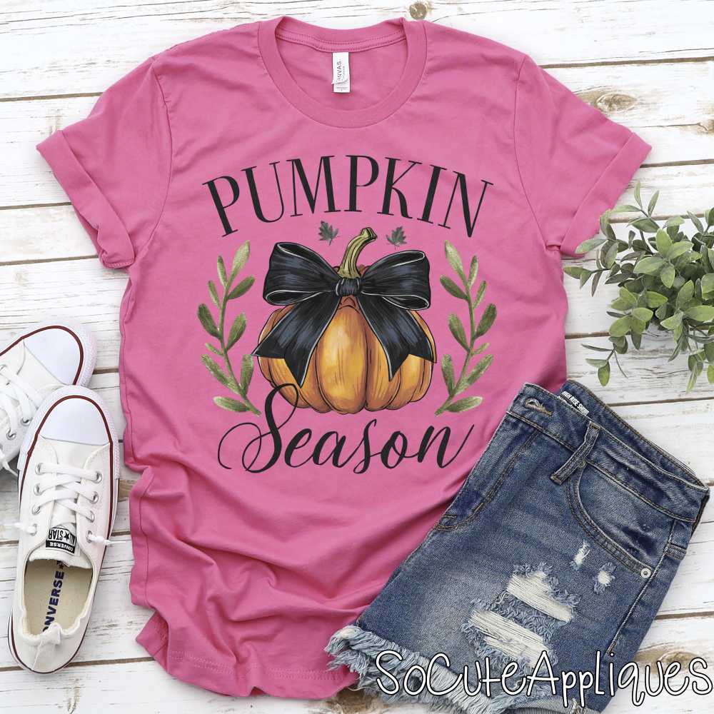 pumpkin season black bow *DTF* Transfer