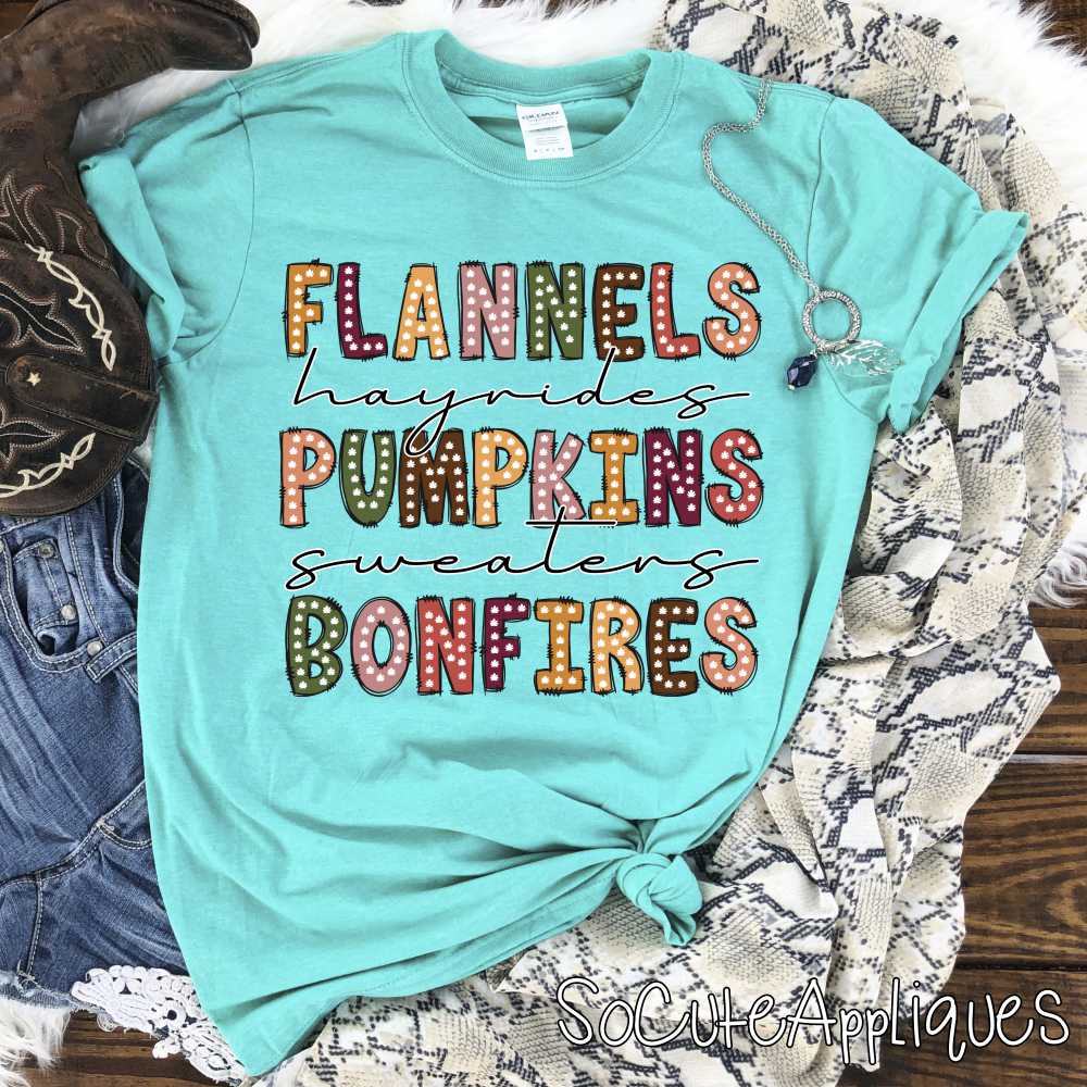 Flannels pumpkins bonfires *DTF* Transfer
