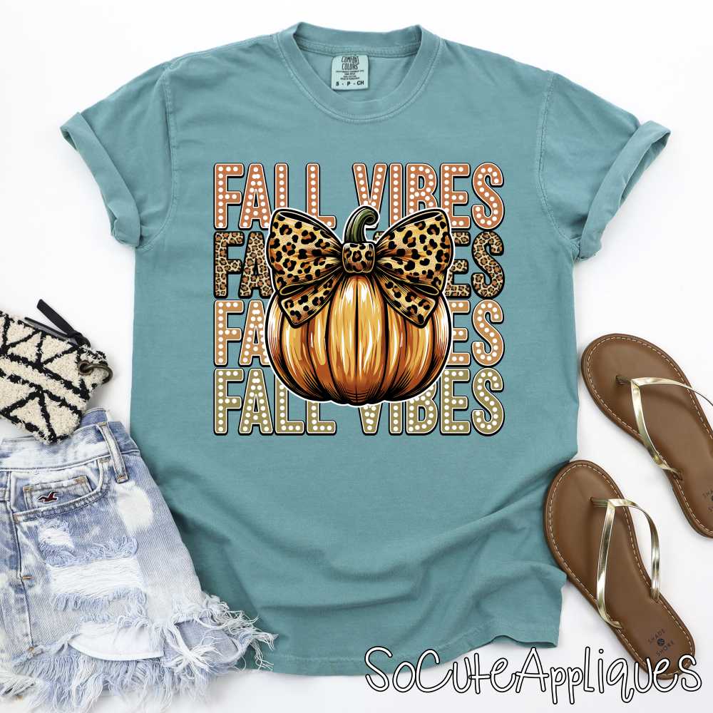 Fall vibes leopard pumpkin *DTF* Transfer