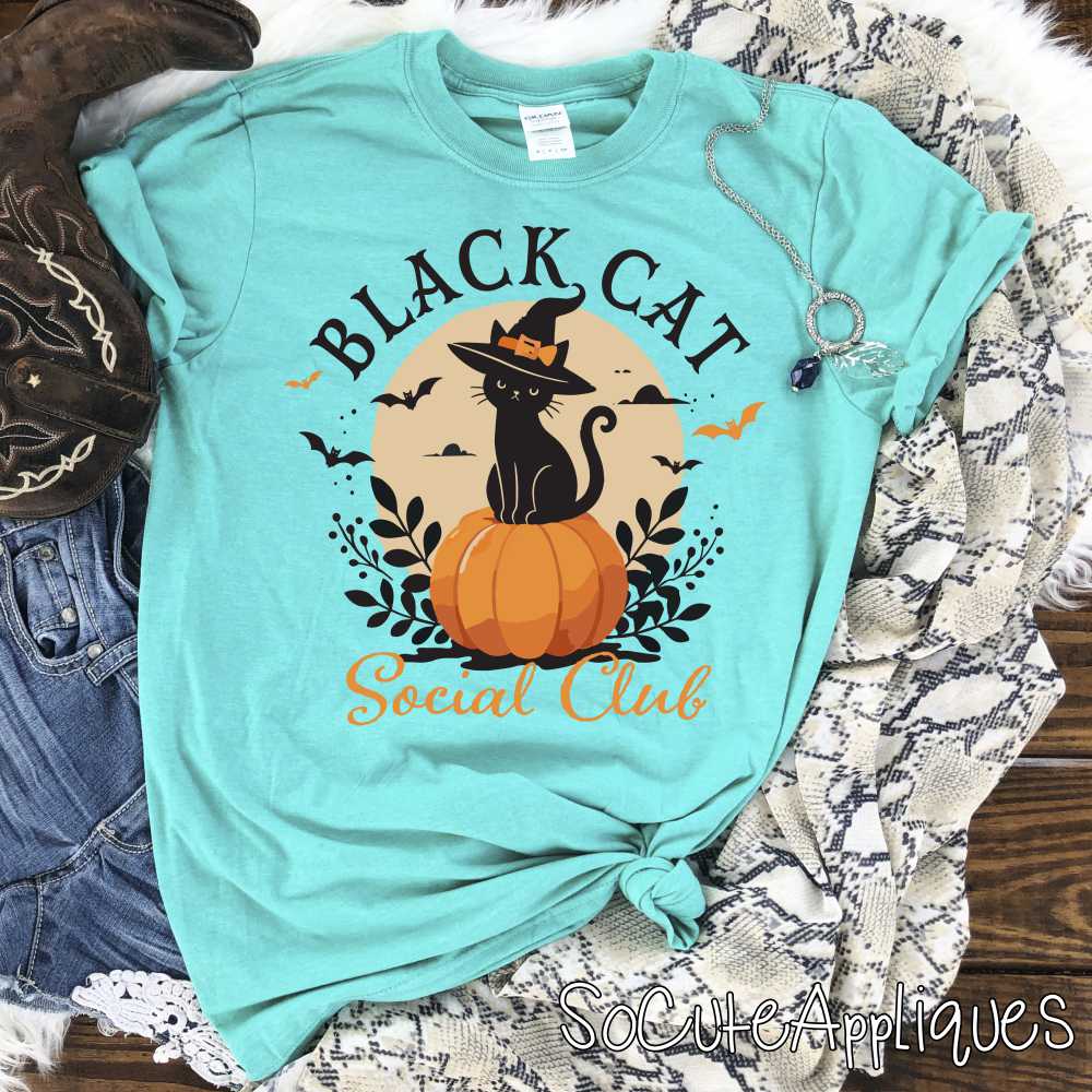 Black cat social club *DTF* Transfer