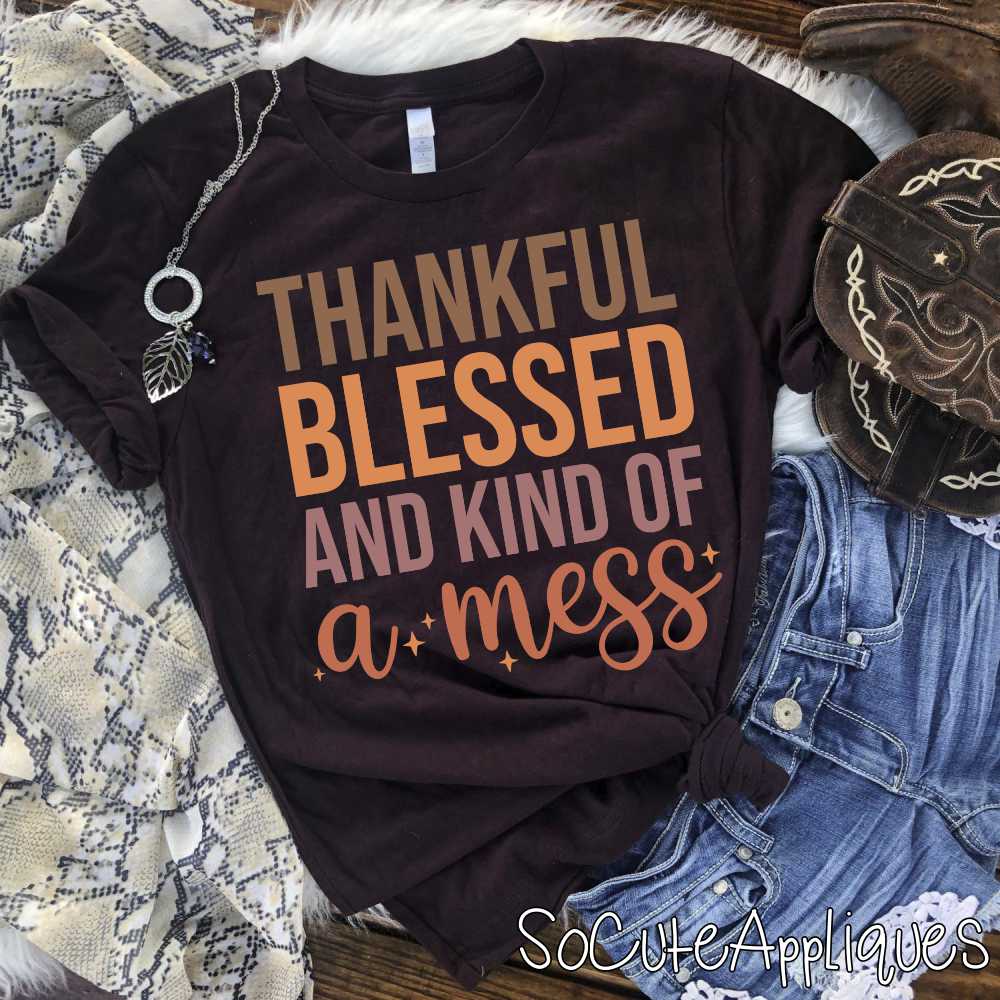 Thankful blessed kind of a mess *DTF* Transfer – socuteappliques.net