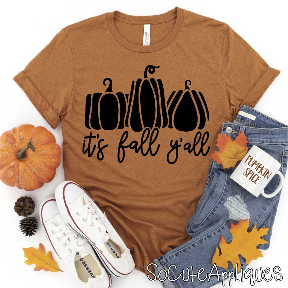 Its fall yall BLACK *DTF* Transfer