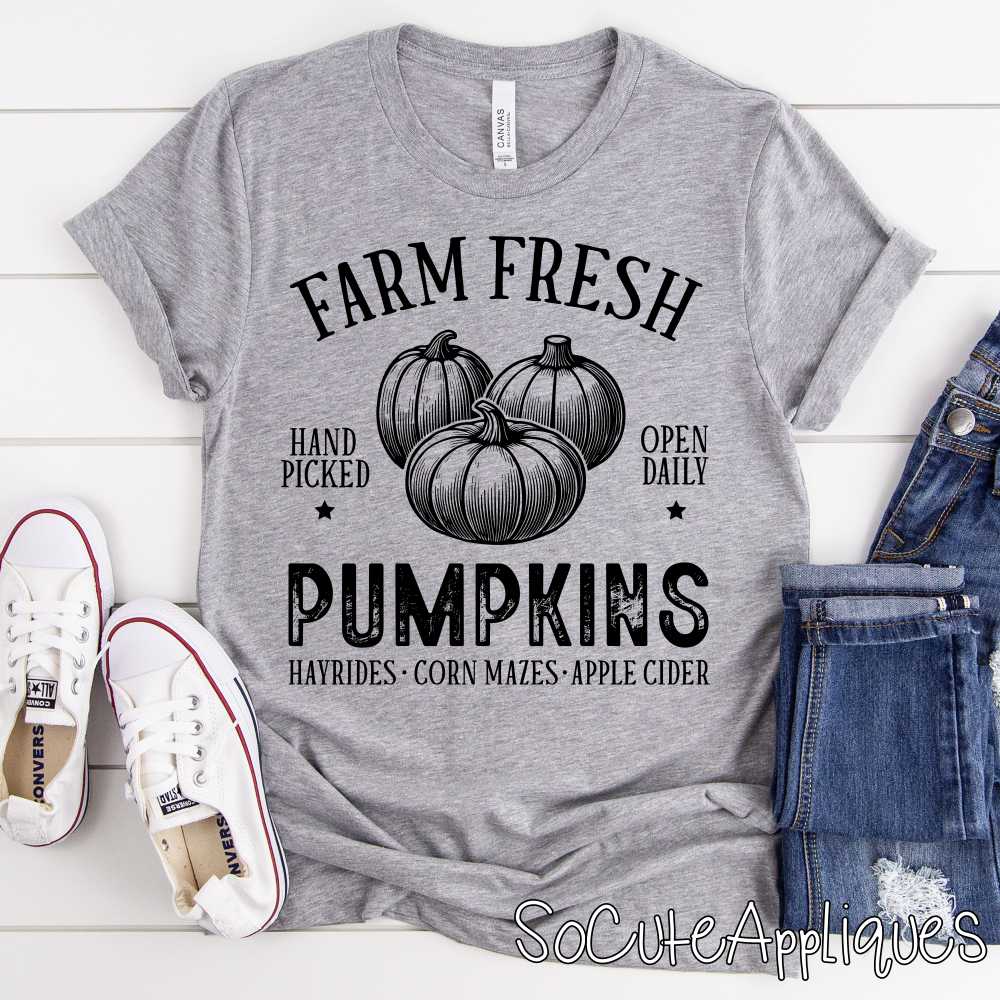 Farm fresh pumpkins BLACK *DTF* Transfer