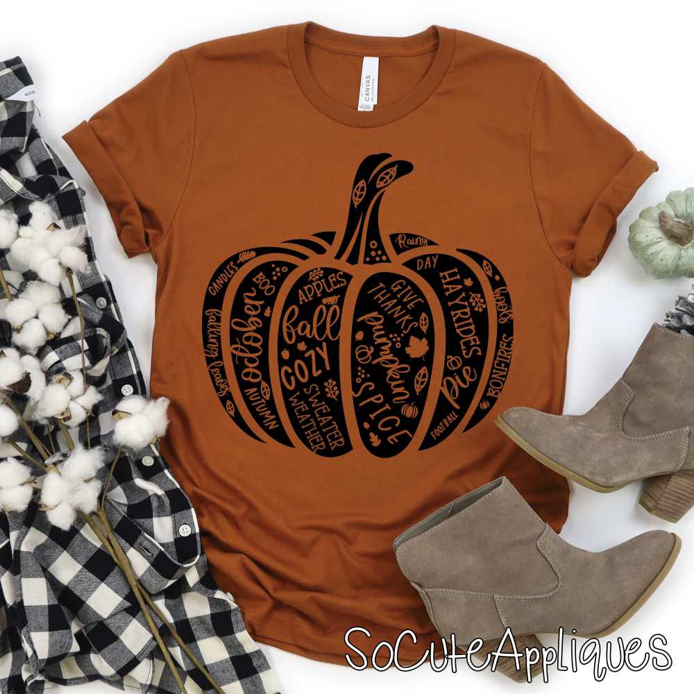 Pumpkin BLACK *DTF* Transfer