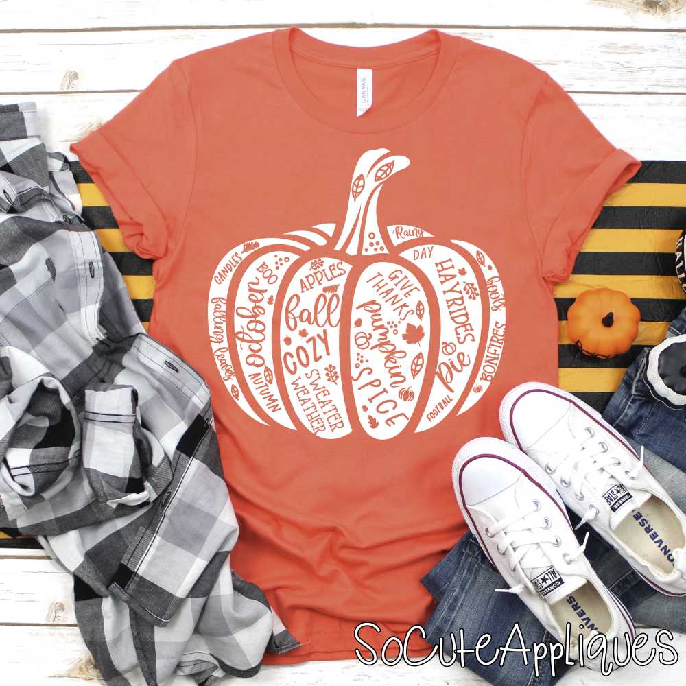 Pumpkin WHITE *DTF* Transfer