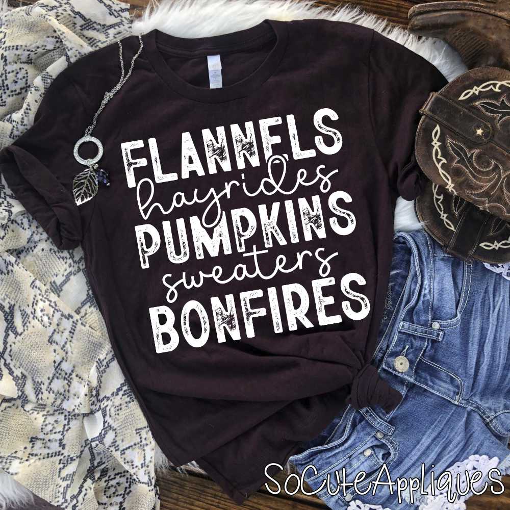 Flannel hayrides pumpkin WHITE *DTF* Transfer