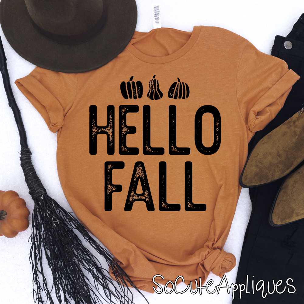 Hello fall BLACK *DTF* Transfer