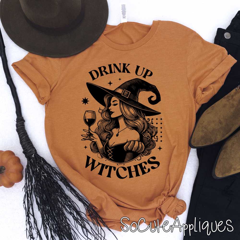 Drink up witches BLACK *DTF* Transfer