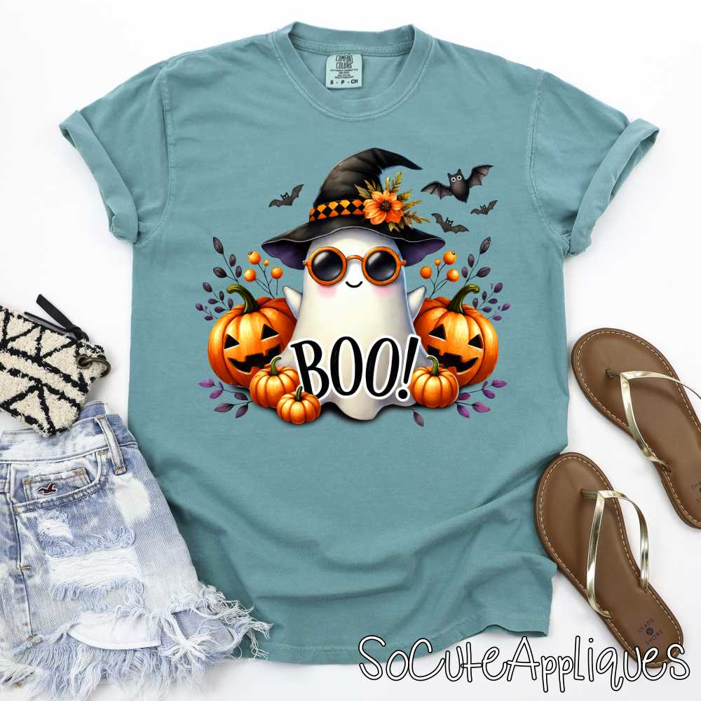 Ghost with flowers BOO *DTF* Transfer