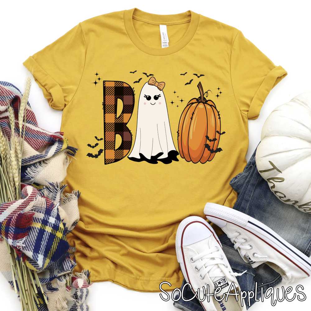 Boo ghost pumpkin *DTF* Transfer – socuteappliques.net