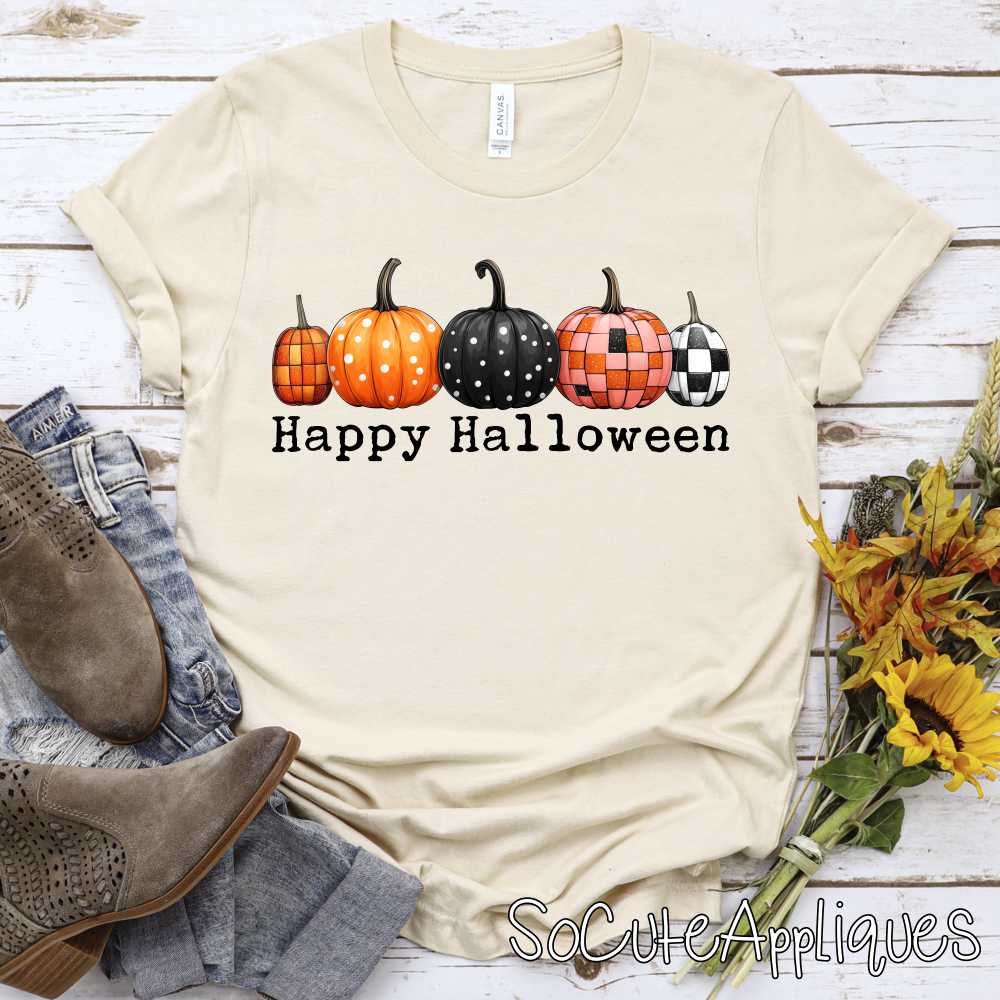 Happy Halloween multi pumpkins *DTF* Transfer