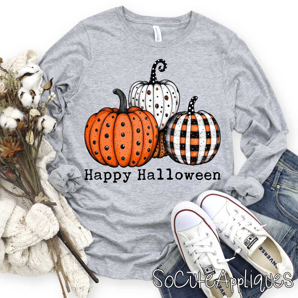 Happy Halloween multi pumpkin stack *DTF* Transfer
