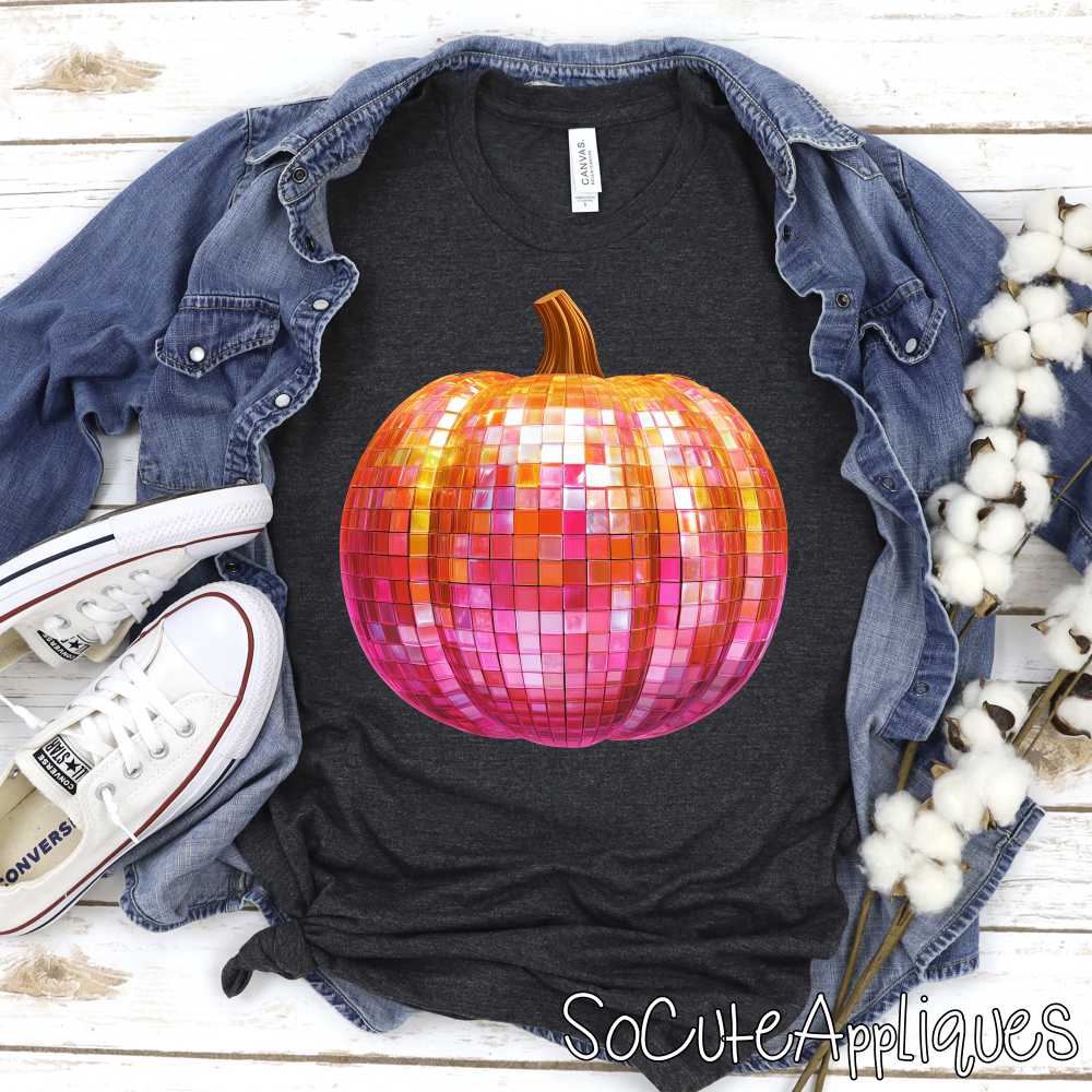 Sparkly pink pumpkin *DTF* Transfer